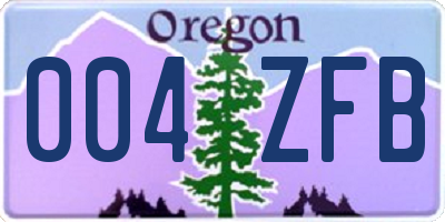 OR license plate 004ZFB