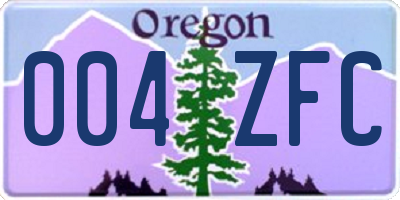 OR license plate 004ZFC