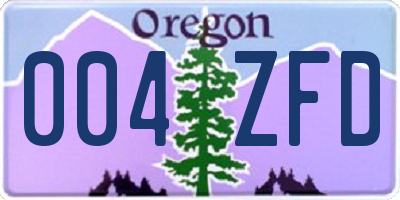OR license plate 004ZFD