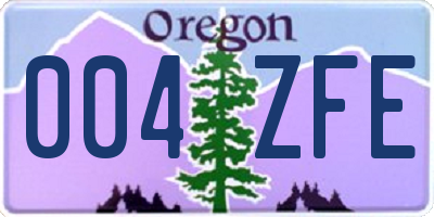 OR license plate 004ZFE