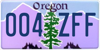 OR license plate 004ZFF