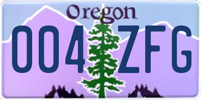 OR license plate 004ZFG