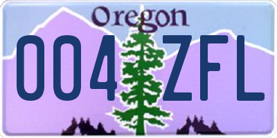 OR license plate 004ZFL