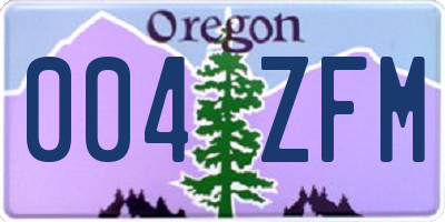 OR license plate 004ZFM