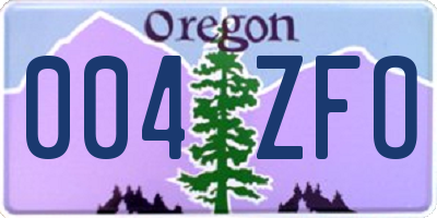 OR license plate 004ZFO