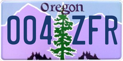 OR license plate 004ZFR