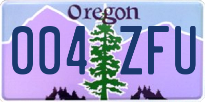 OR license plate 004ZFU