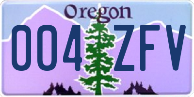 OR license plate 004ZFV