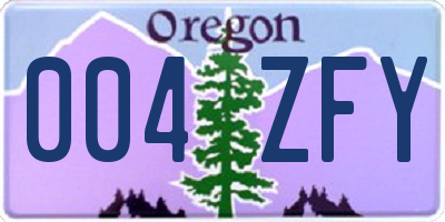 OR license plate 004ZFY