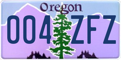 OR license plate 004ZFZ