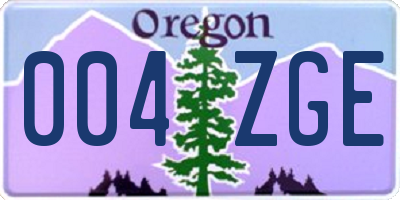 OR license plate 004ZGE