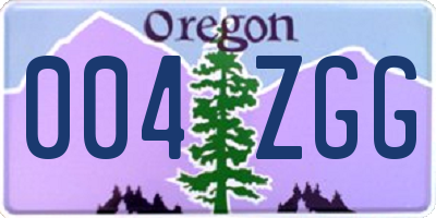 OR license plate 004ZGG