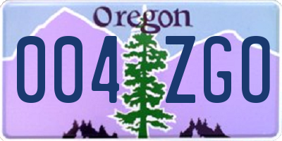 OR license plate 004ZGO