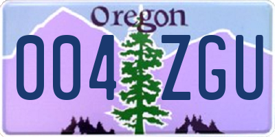 OR license plate 004ZGU