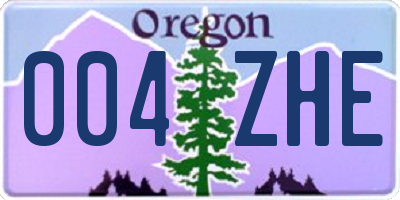 OR license plate 004ZHE