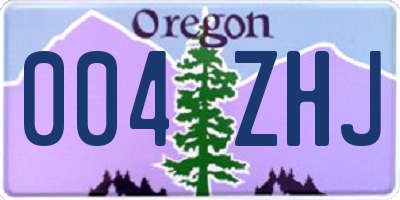 OR license plate 004ZHJ