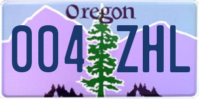 OR license plate 004ZHL