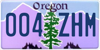 OR license plate 004ZHM