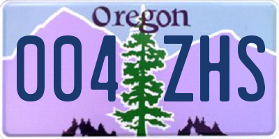 OR license plate 004ZHS