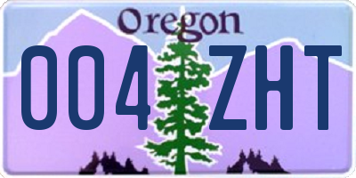 OR license plate 004ZHT