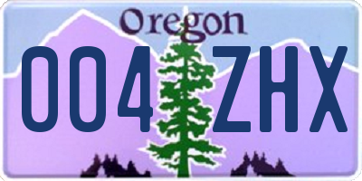 OR license plate 004ZHX