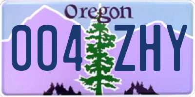 OR license plate 004ZHY