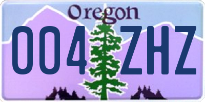 OR license plate 004ZHZ