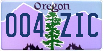 OR license plate 004ZIC
