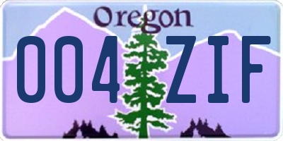 OR license plate 004ZIF