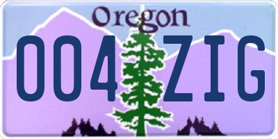 OR license plate 004ZIG