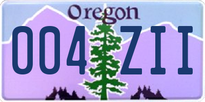 OR license plate 004ZII