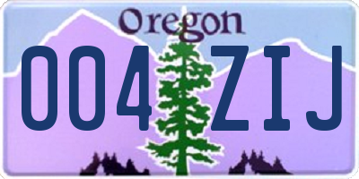 OR license plate 004ZIJ