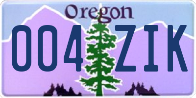 OR license plate 004ZIK