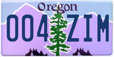 OR license plate 004ZIM