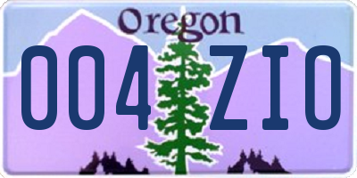 OR license plate 004ZIO