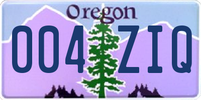 OR license plate 004ZIQ