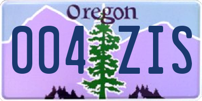 OR license plate 004ZIS