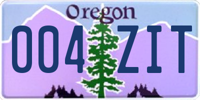 OR license plate 004ZIT