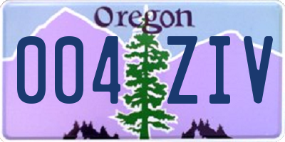 OR license plate 004ZIV