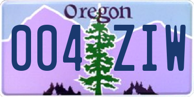 OR license plate 004ZIW