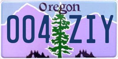 OR license plate 004ZIY