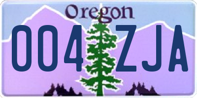 OR license plate 004ZJA