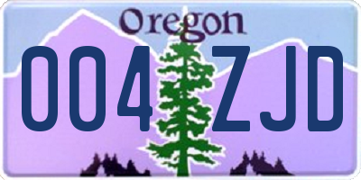OR license plate 004ZJD