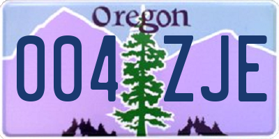 OR license plate 004ZJE