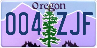 OR license plate 004ZJF