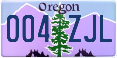 OR license plate 004ZJL