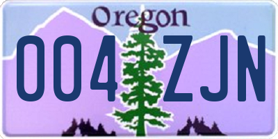 OR license plate 004ZJN