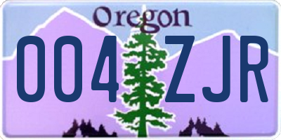 OR license plate 004ZJR