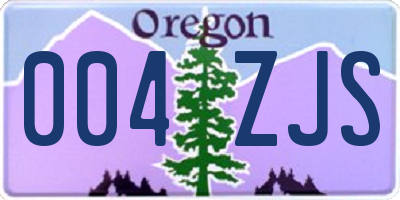 OR license plate 004ZJS