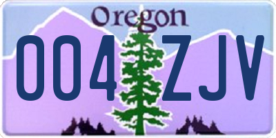 OR license plate 004ZJV